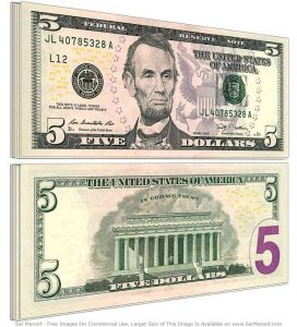 5 dolary, dolar, dolar amerykański, USD, wymiana dolara, kurs dolara, sprzedaż dolara, dolar kupno, Ekantor.pl