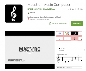 Maestro - Music Composerm, komponowanie muzyki, muzyka w telefonie, aplikacje muzyczne na telefon, Ekantor.pl,