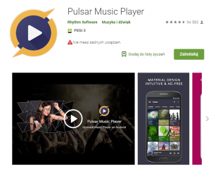 Pulsar Music Player, aplikacje, aplikacja na telefon, aplikacja na Android, odtwarzanie muzyki, Ekantor.pl
