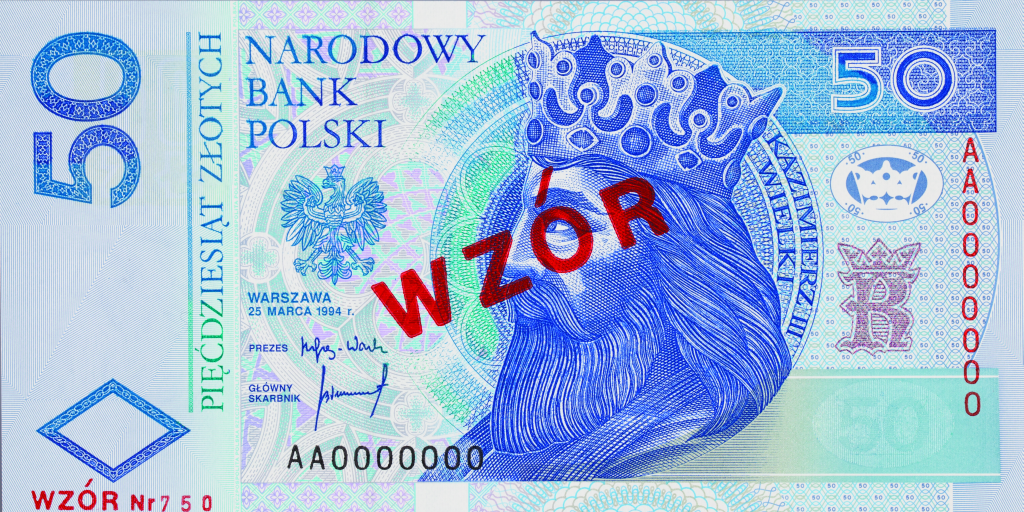 awers, 50 zł, banknot, polskie pieniądze, NBP, wymiana walut, Ekantor.pl