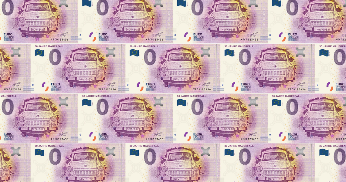 banknot euro z trabantem 0 euro banknoty kolekcjonerskie europa