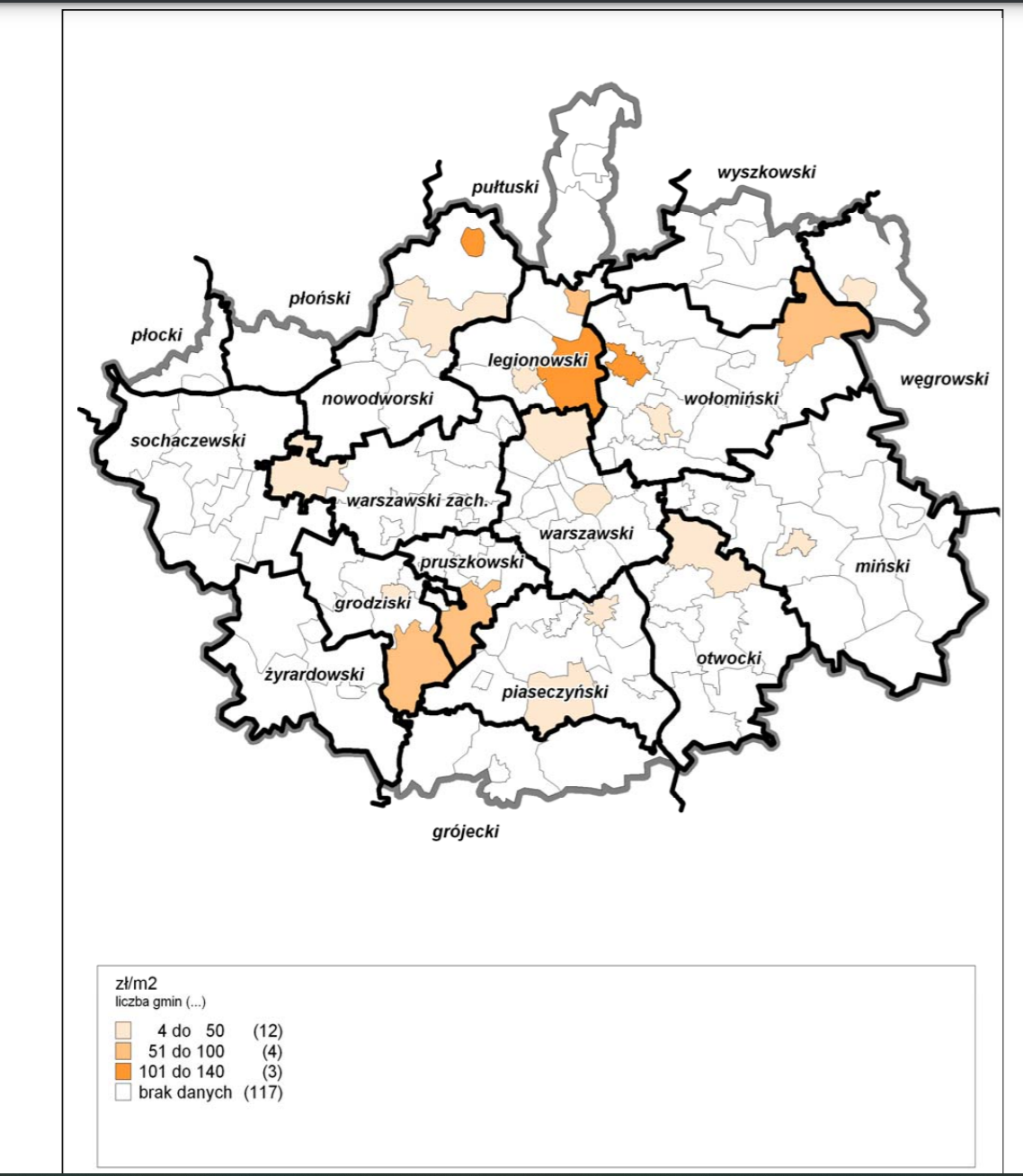 Oferty działek rekreacyjnych w latach 2003-2004, źródło Mazowieckie Źródło Planowania Regionalnego 4(12)2007